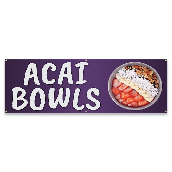 ACAI Bowls Banner Concession Stand Food Truck Single Sided